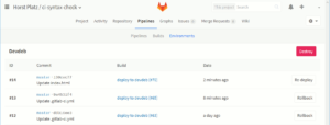 gitlab pipelines environments